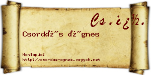 Csordás Ágnes névjegykártya